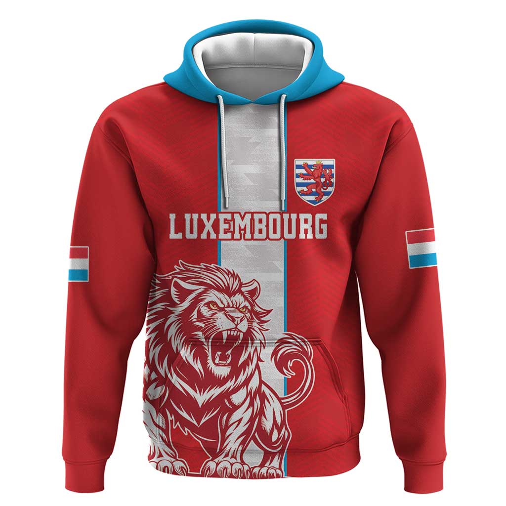 Custom Luxembourg Football Hoodie Les Lions Rouges LT18