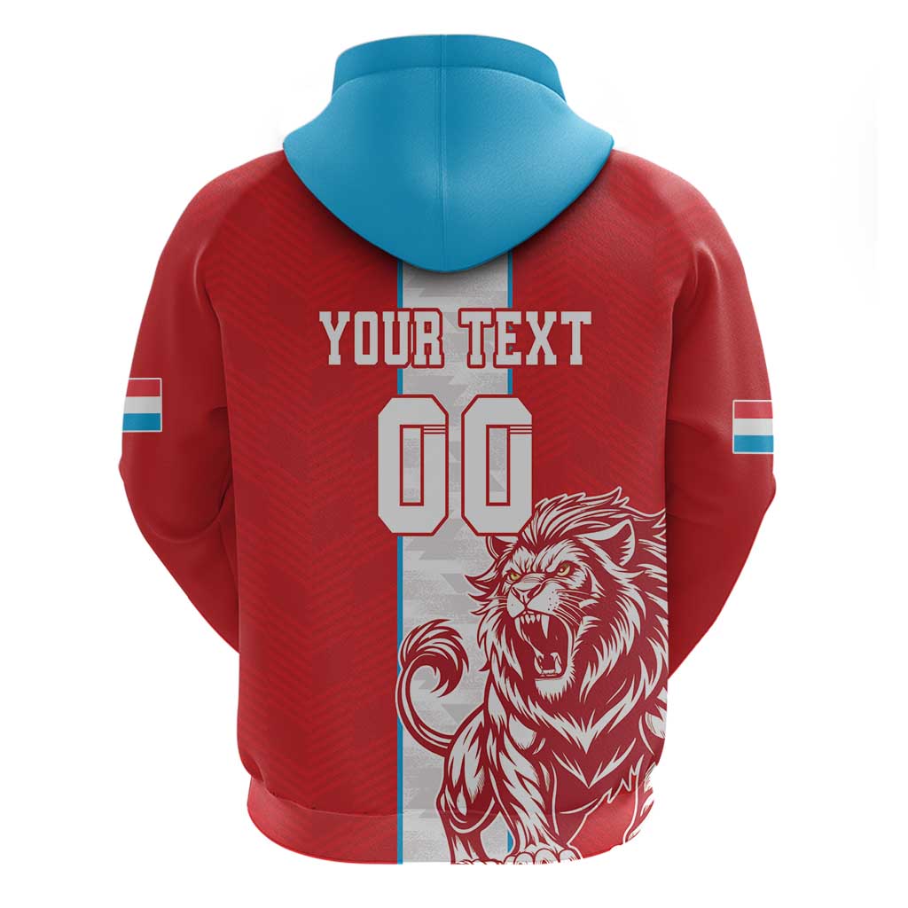 Custom Luxembourg Football Hoodie Les Lions Rouges LT18