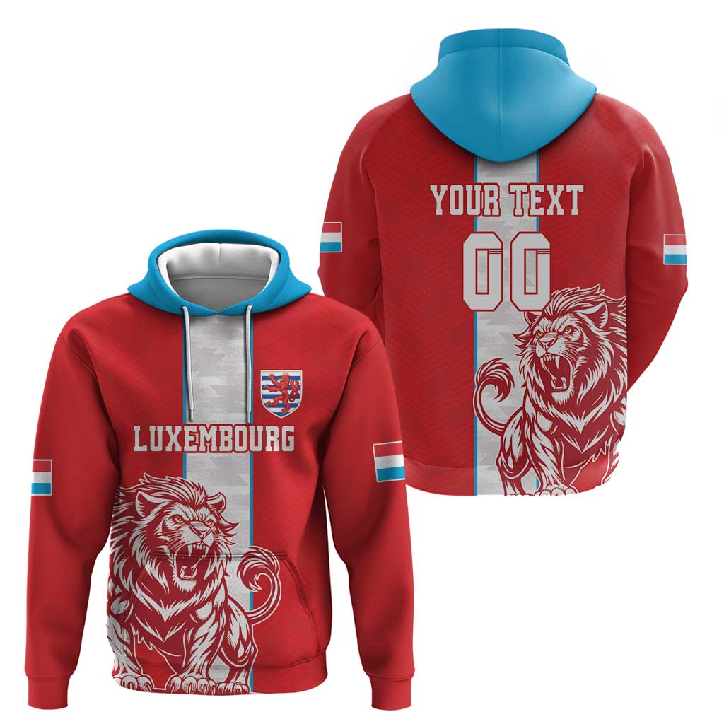 Custom Luxembourg Football Hoodie Les Lions Rouges LT18