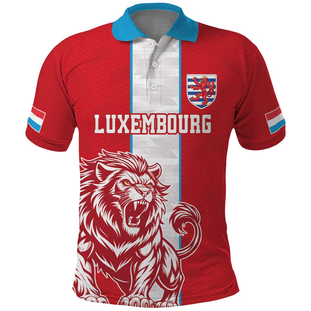 Custom Luxembourg Football Polo Shirt Les Lions Rouges LT18