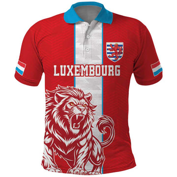 Custom Luxembourg Football Polo Shirt Les Lions Rouges LT18