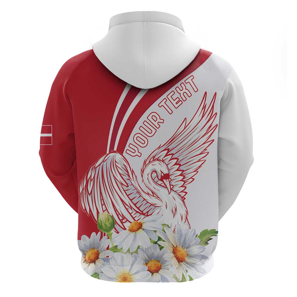 Personalized Denmark Hoodie Mute Swan With Marguerite Daisy LT18