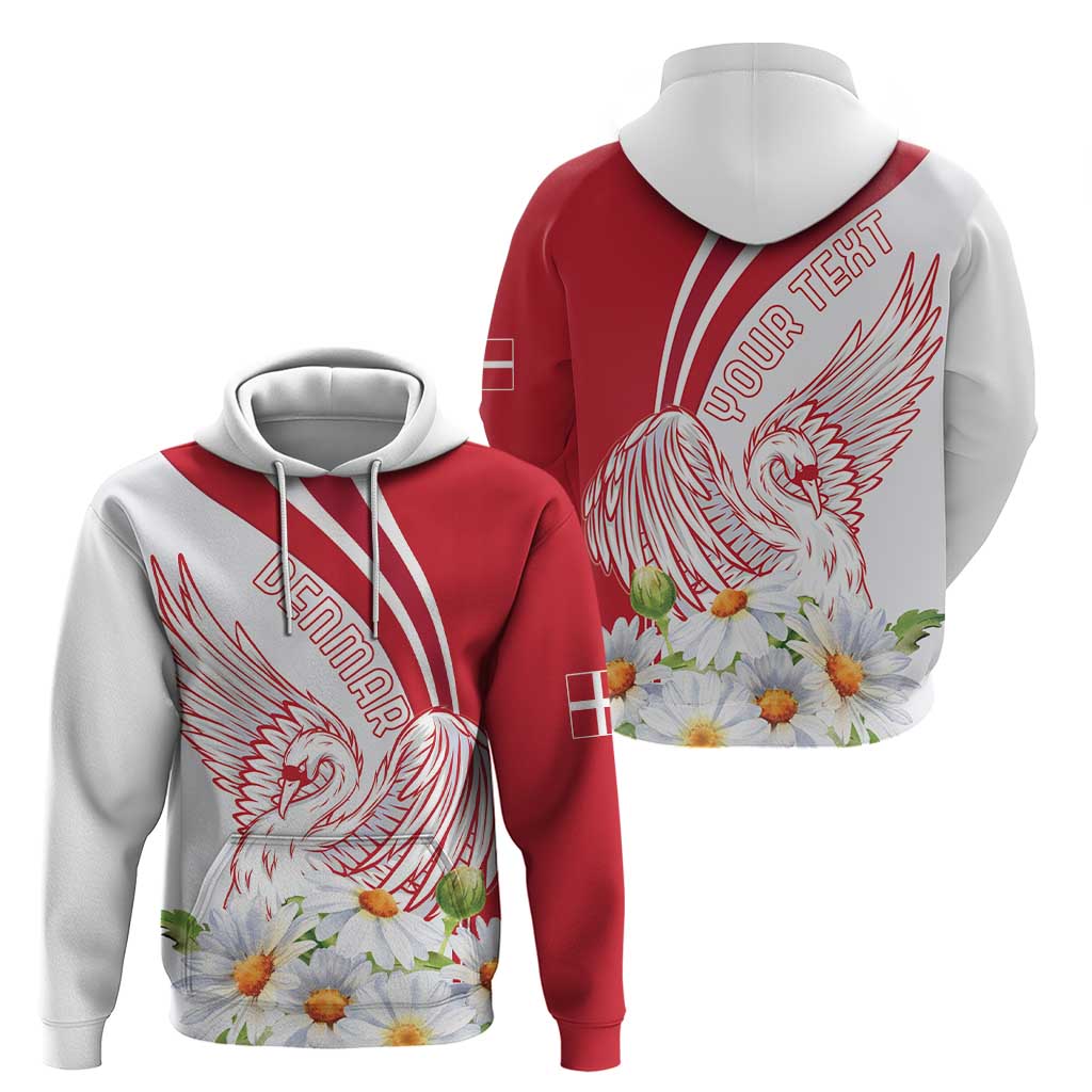 Personalized Denmark Hoodie Mute Swan With Marguerite Daisy LT18