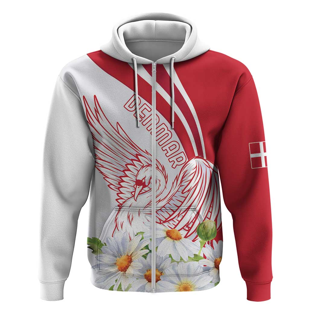 Personalized Denmark Hoodie Mute Swan With Marguerite Daisy LT18