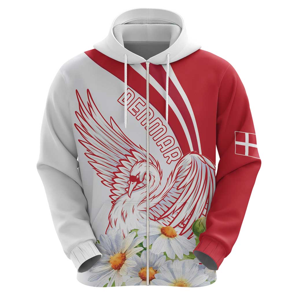 Personalized Denmark Hoodie Mute Swan With Marguerite Daisy LT18
