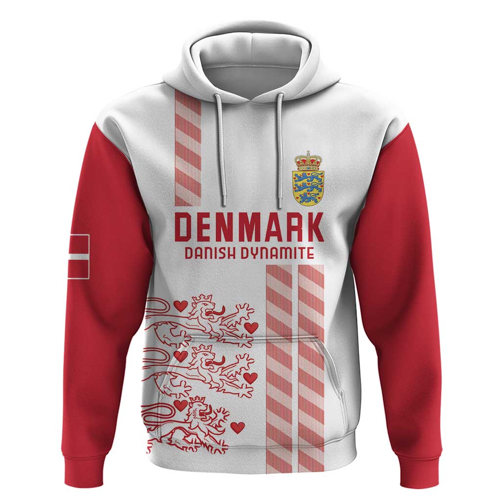 Custom Denmark Football Hoodie Danish Dynamite White Version LT18