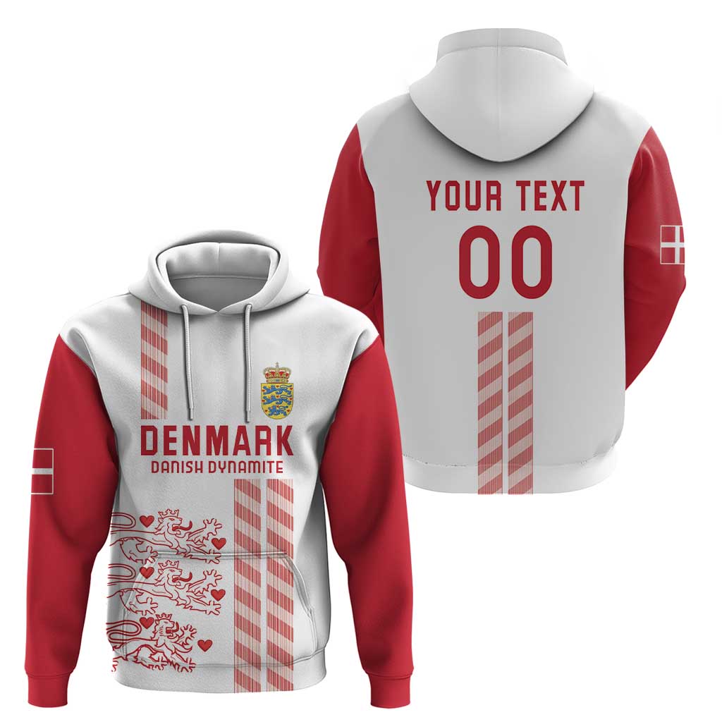 Custom Denmark Football Hoodie Danish Dynamite White Version LT18