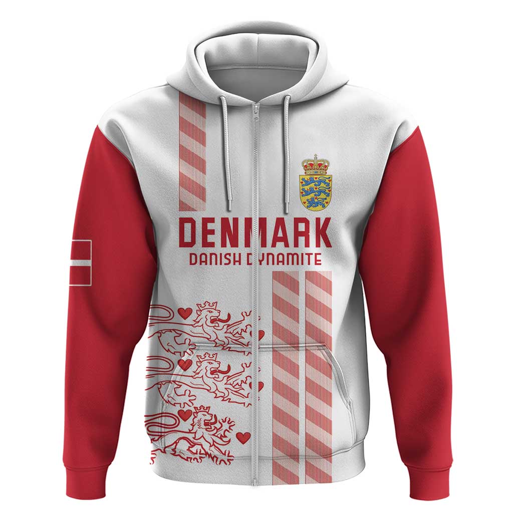 Custom Denmark Football Hoodie Danish Dynamite White Version LT18