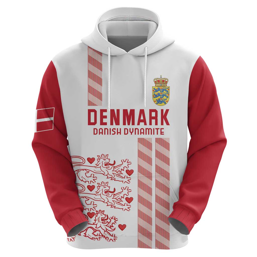 Custom Denmark Football Hoodie Danish Dynamite White Version LT18