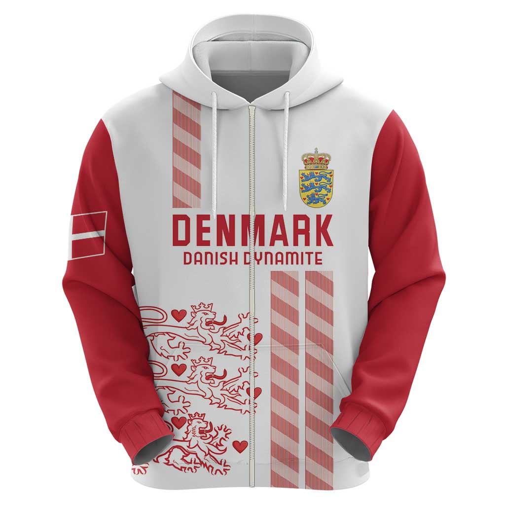 Custom Denmark Football Hoodie Danish Dynamite White Version LT18