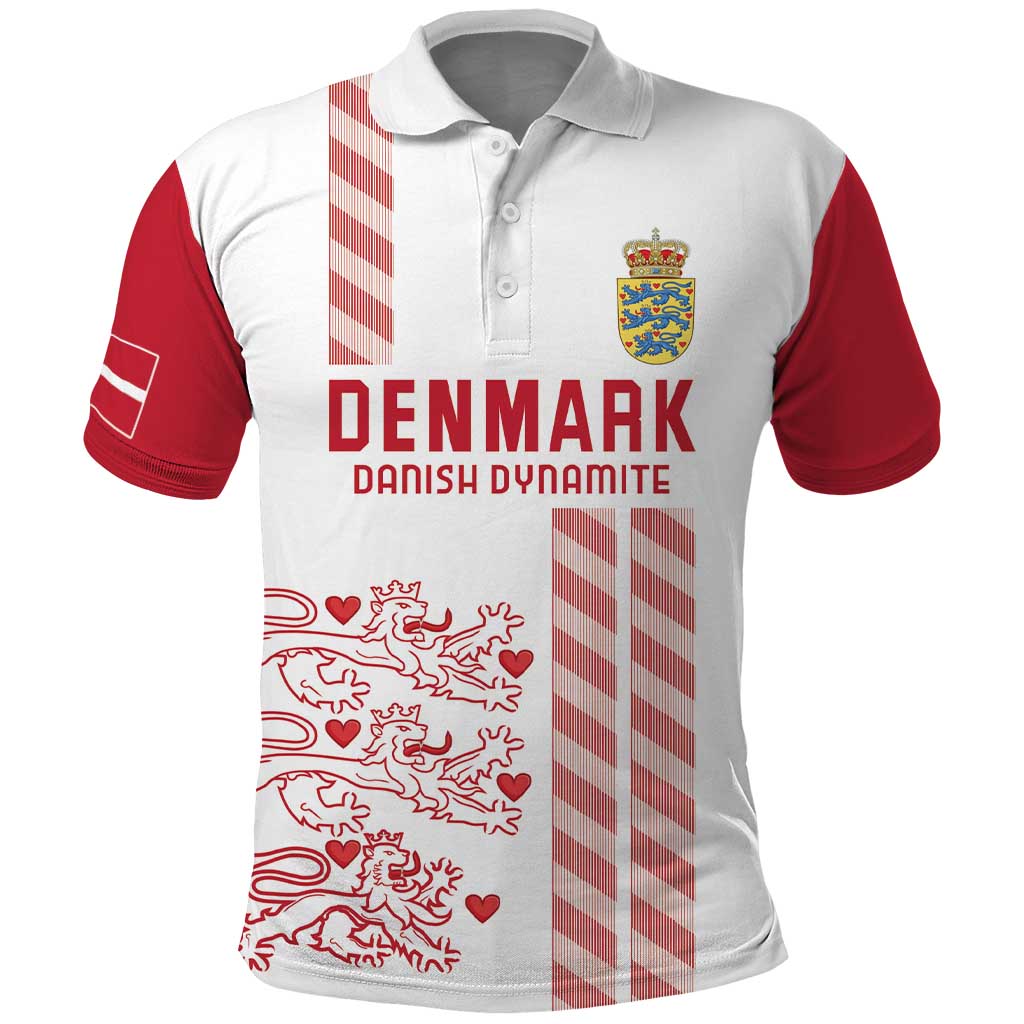 Custom Denmark Football Polo Shirt Danish Dynamite White Version LT18