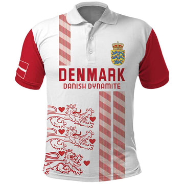Custom Denmark Football Polo Shirt Danish Dynamite White Version LT18