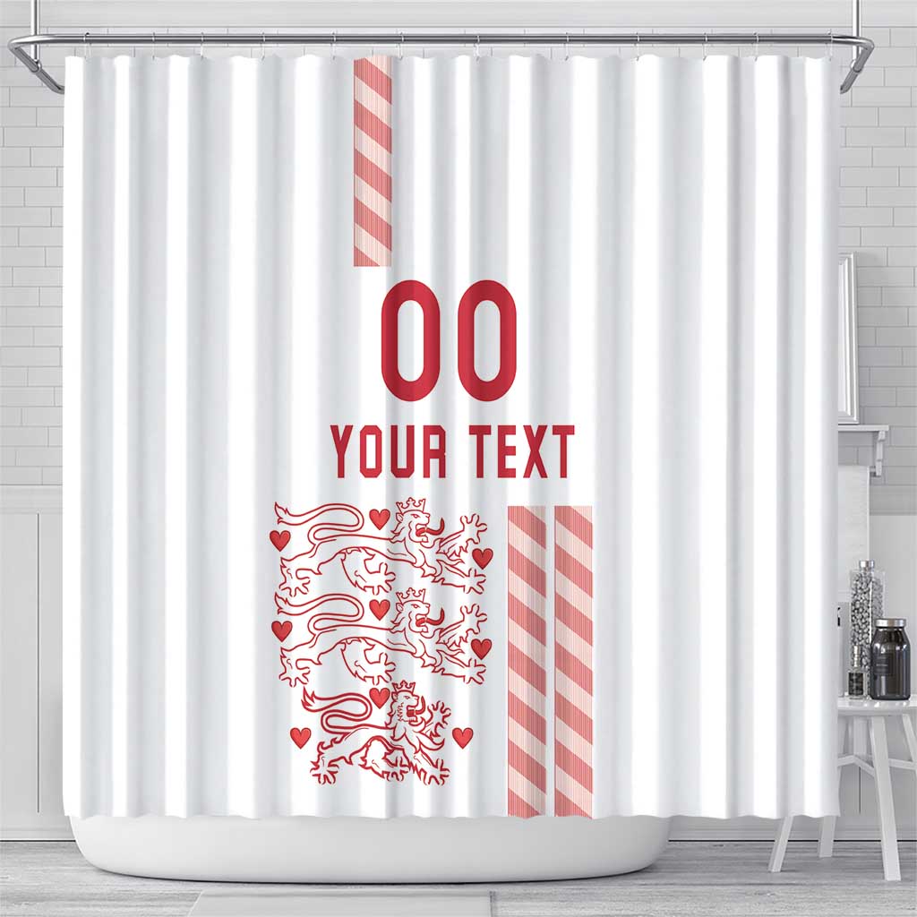 Custom Denmark Football Shower Curtain Danish Dynamite White Version LT18