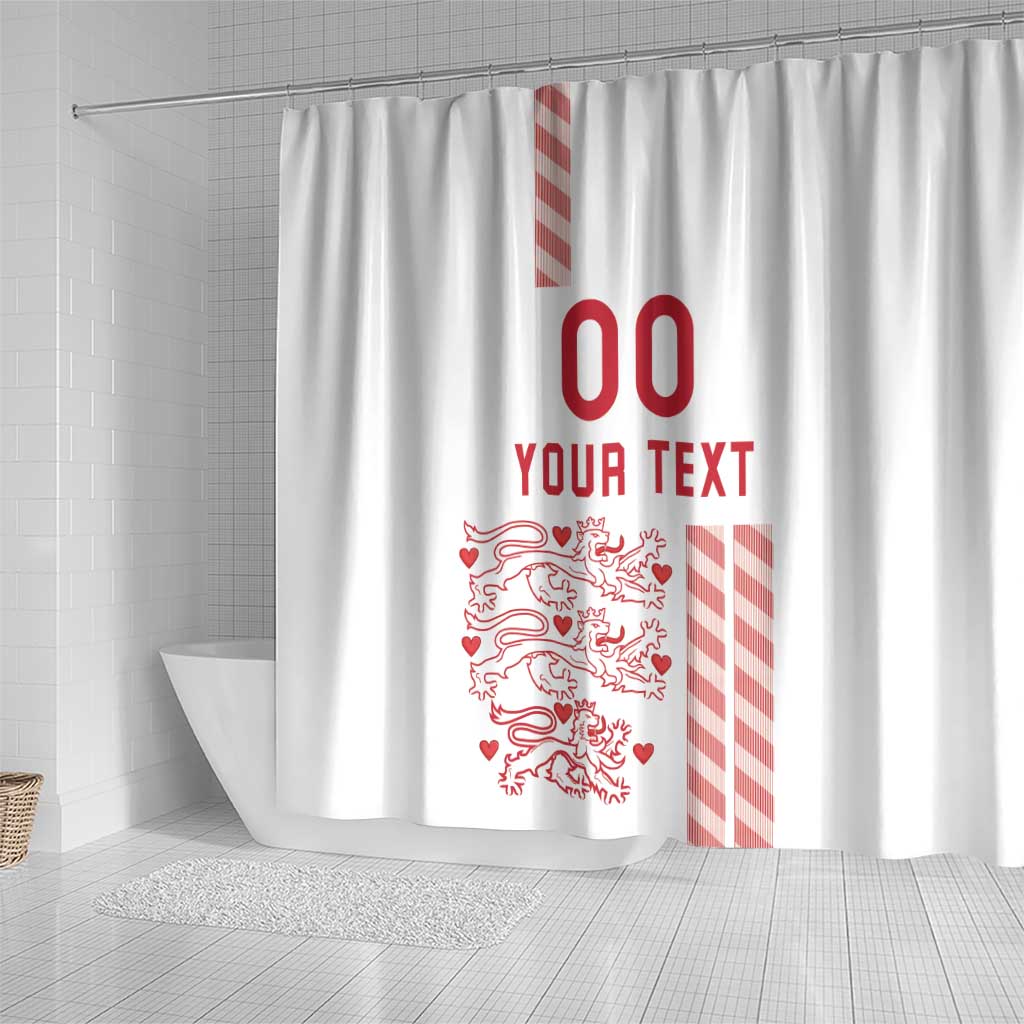 Custom Denmark Football Shower Curtain Danish Dynamite White Version LT18