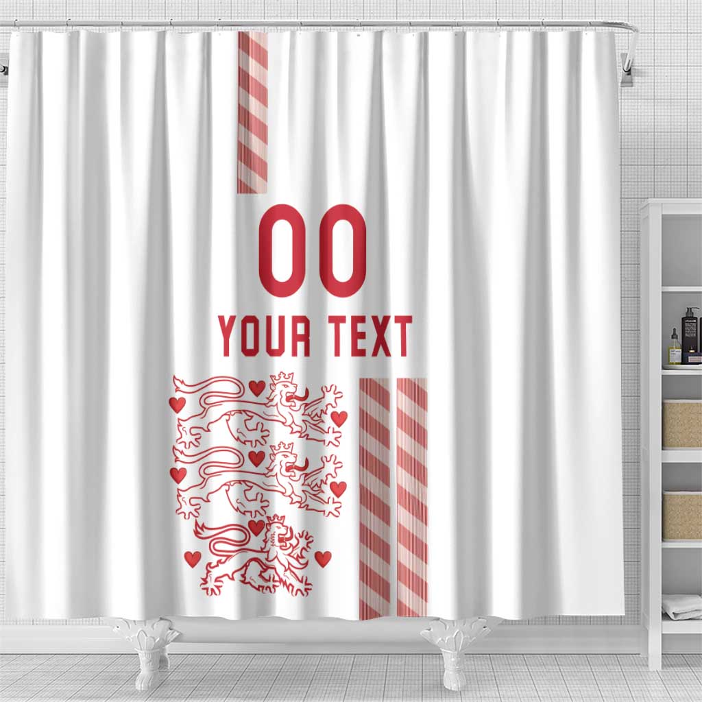 Custom Denmark Football Shower Curtain Danish Dynamite White Version LT18