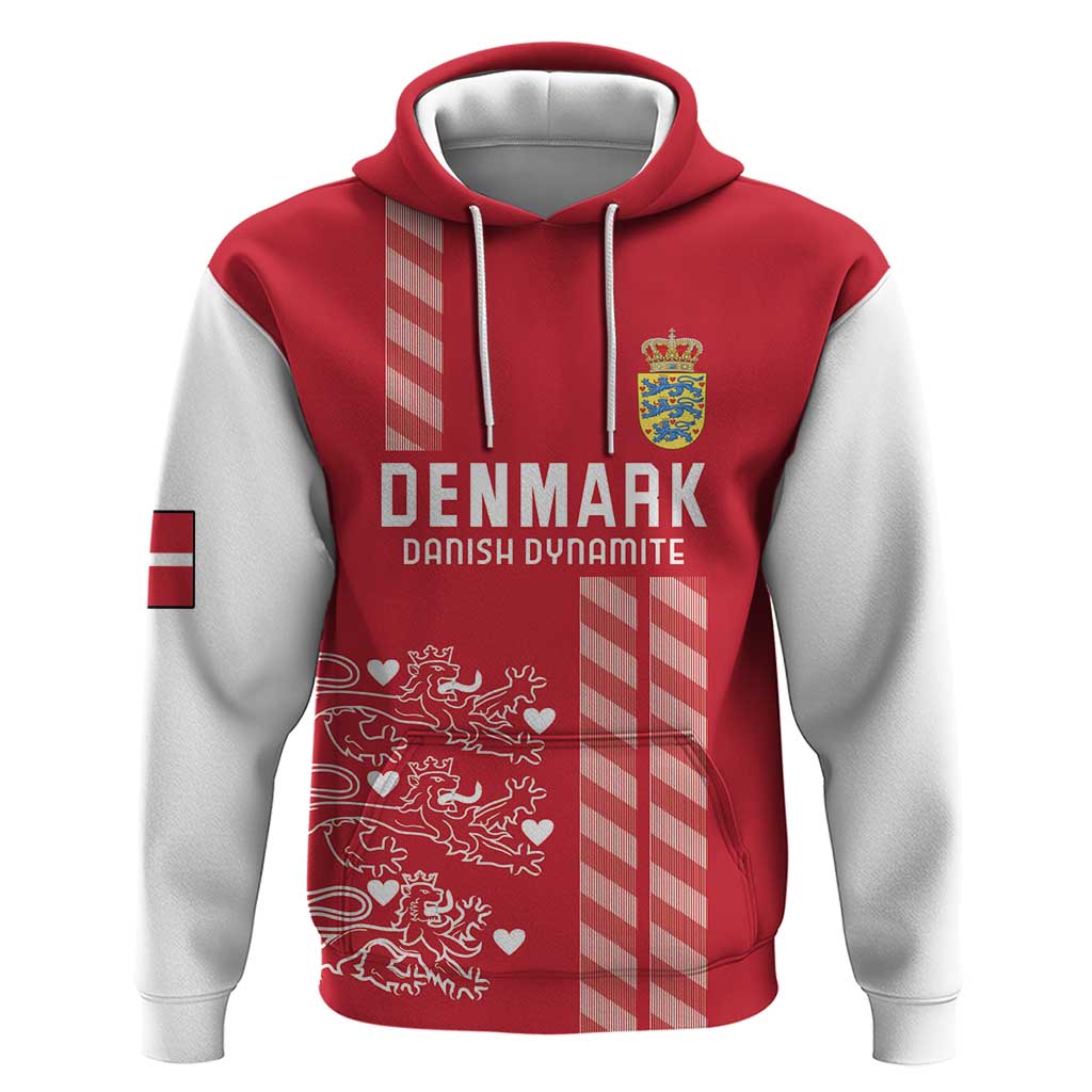 Custom Denmark Football Hoodie Danish Dynamite Red Version LT18