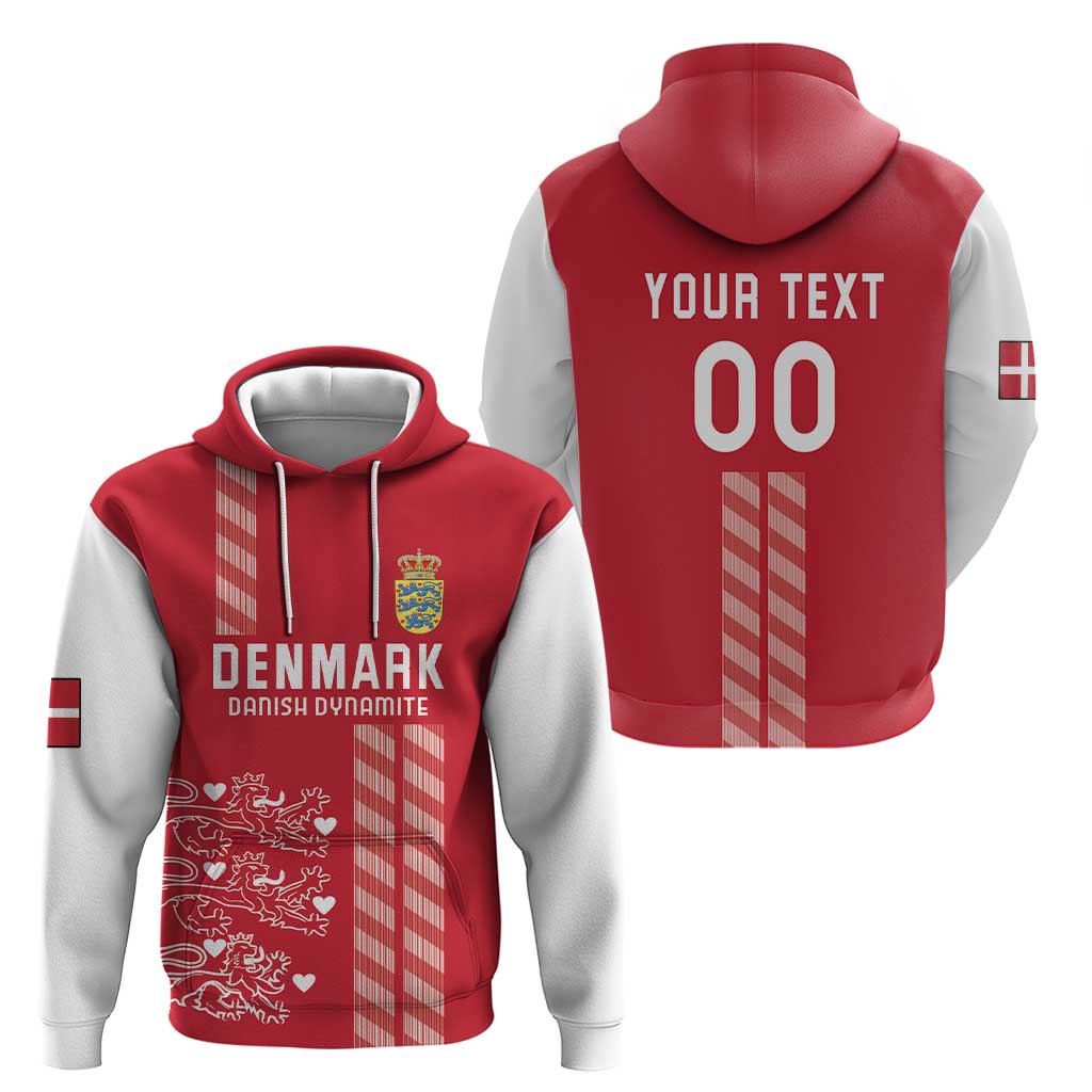 Custom Denmark Football Hoodie Danish Dynamite Red Version LT18
