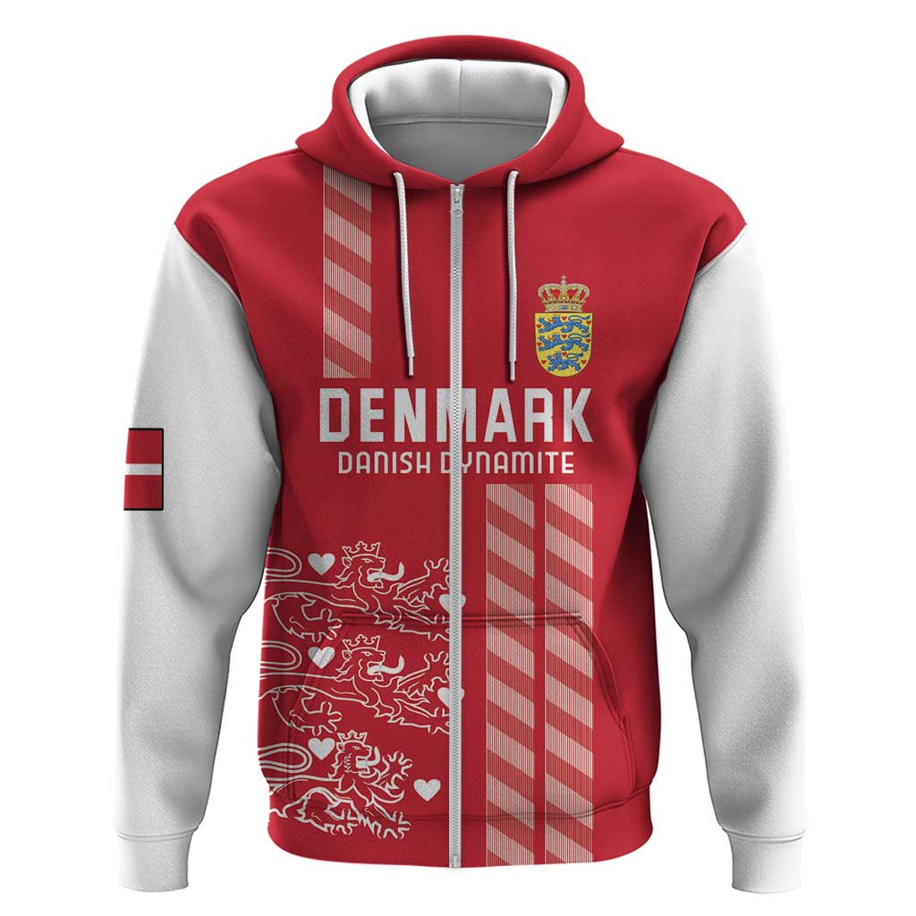 Custom Denmark Football Hoodie Danish Dynamite Red Version LT18