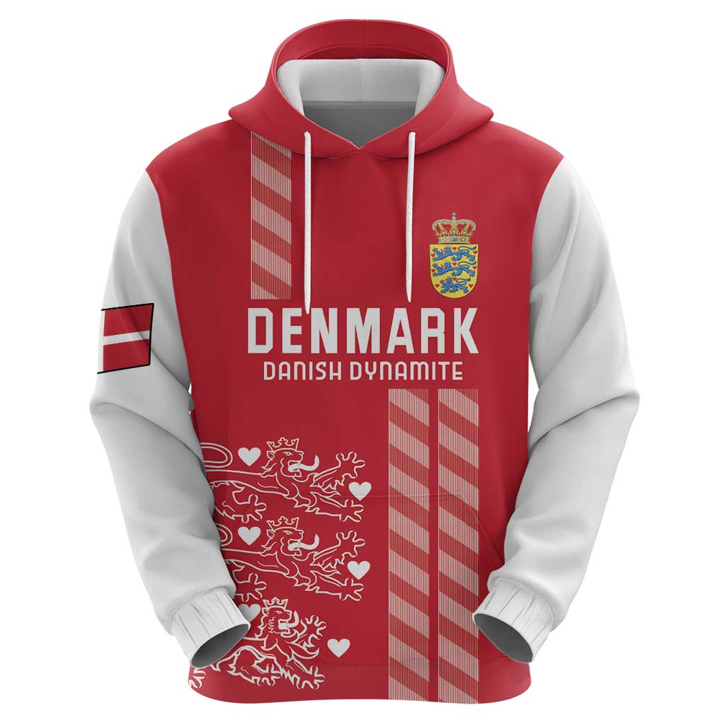 Custom Denmark Football Hoodie Danish Dynamite Red Version LT18