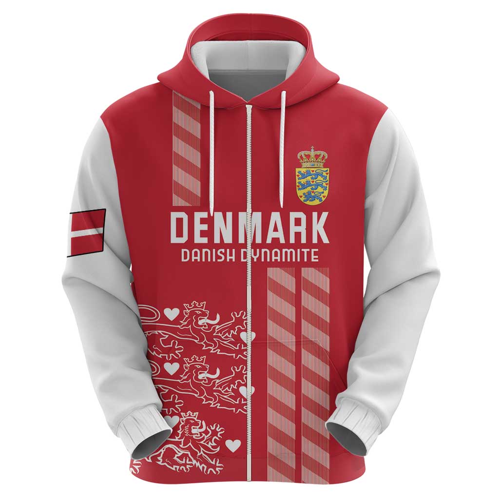 Custom Denmark Football Hoodie Danish Dynamite Red Version LT18