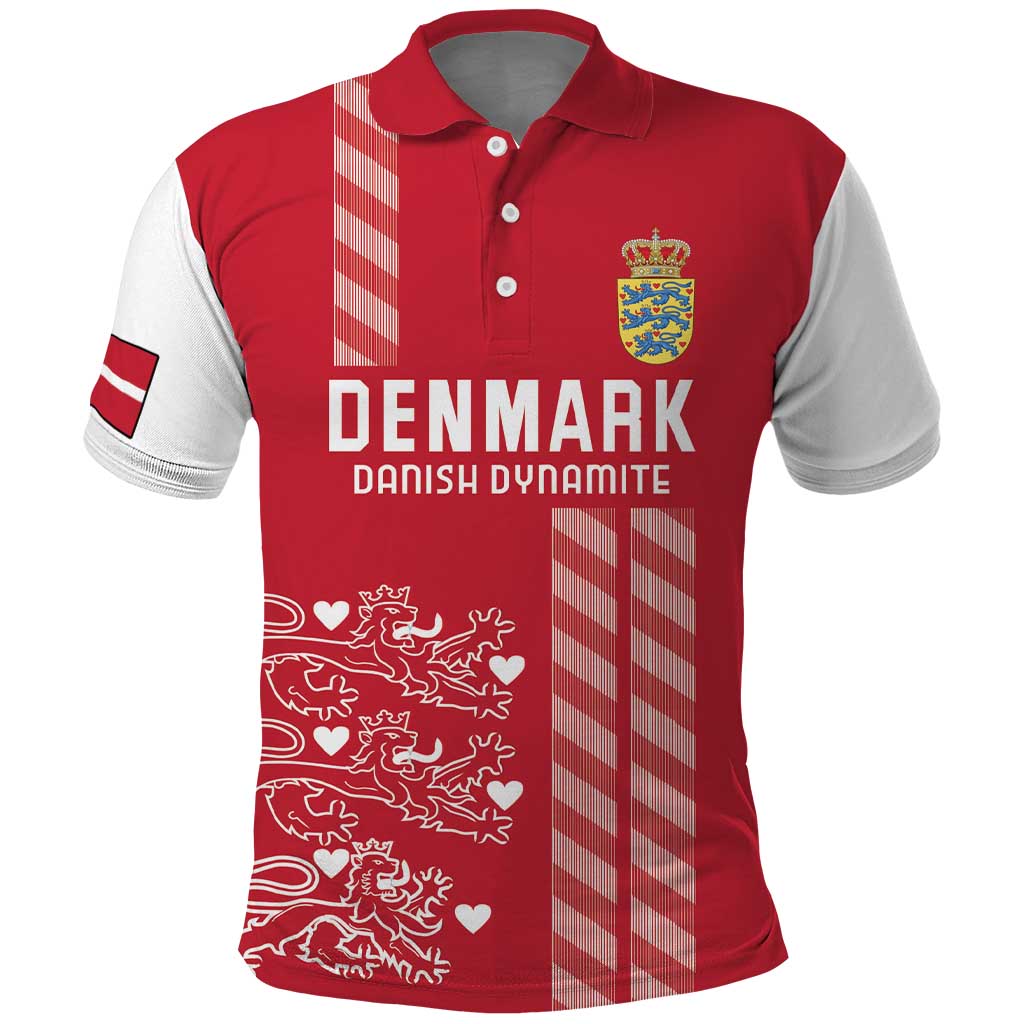 Custom Denmark Football Polo Shirt Danish Dynamite Red Version LT18