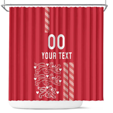Custom Denmark Football Shower Curtain Danish Dynamite Red Version LT18