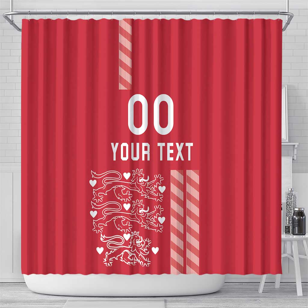 Custom Denmark Football Shower Curtain Danish Dynamite Red Version LT18