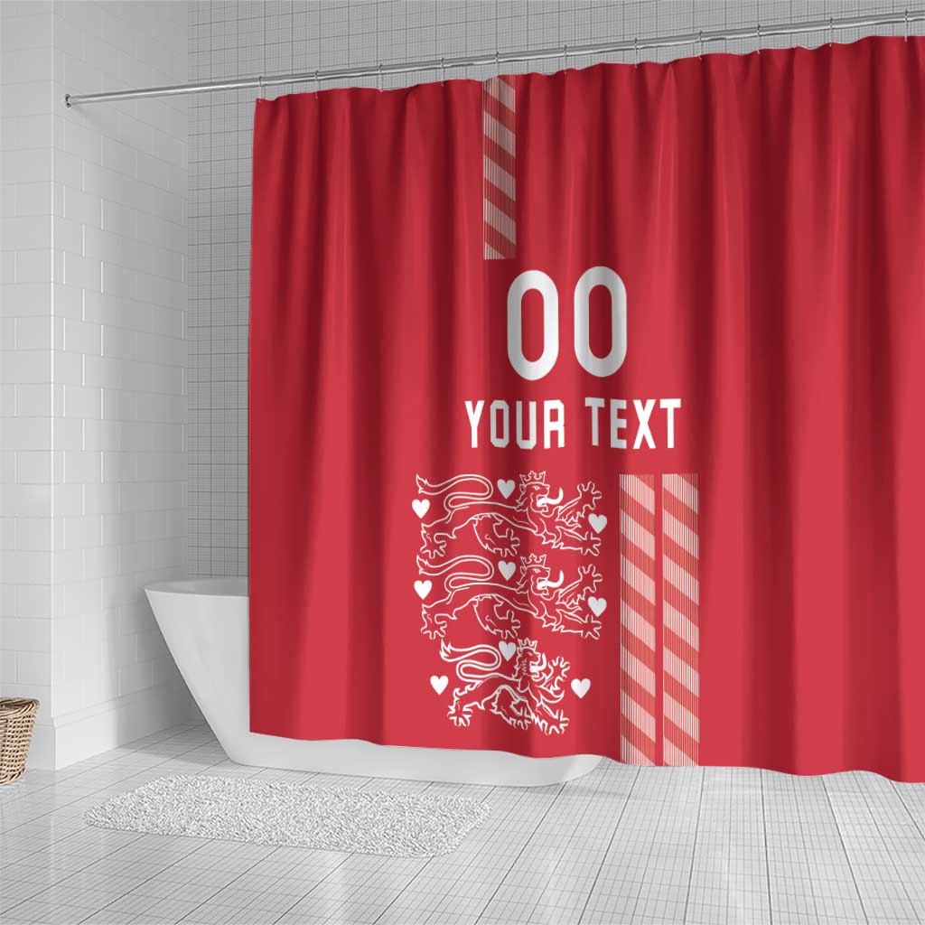 Custom Denmark Football Shower Curtain Danish Dynamite Red Version LT18