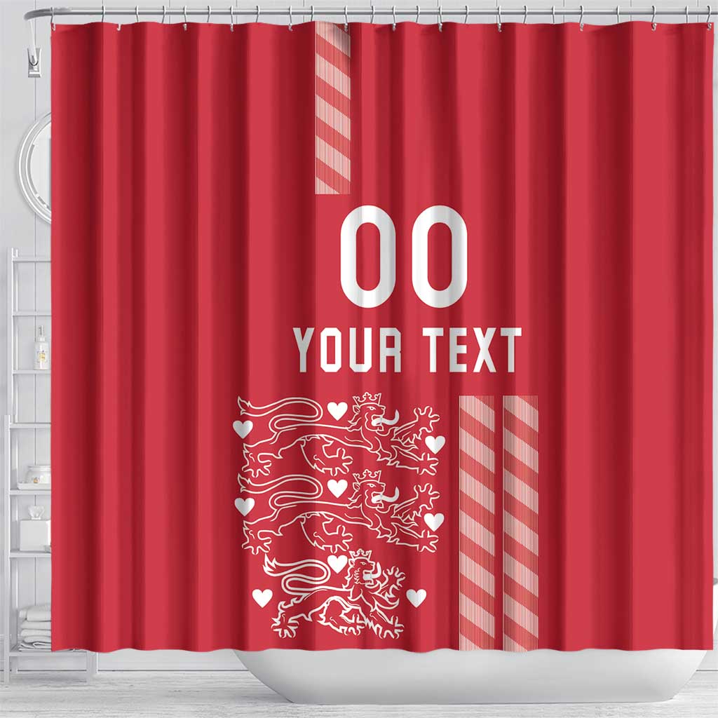 Custom Denmark Football Shower Curtain Danish Dynamite Red Version LT18