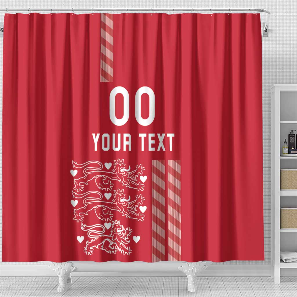Custom Denmark Football Shower Curtain Danish Dynamite Red Version LT18