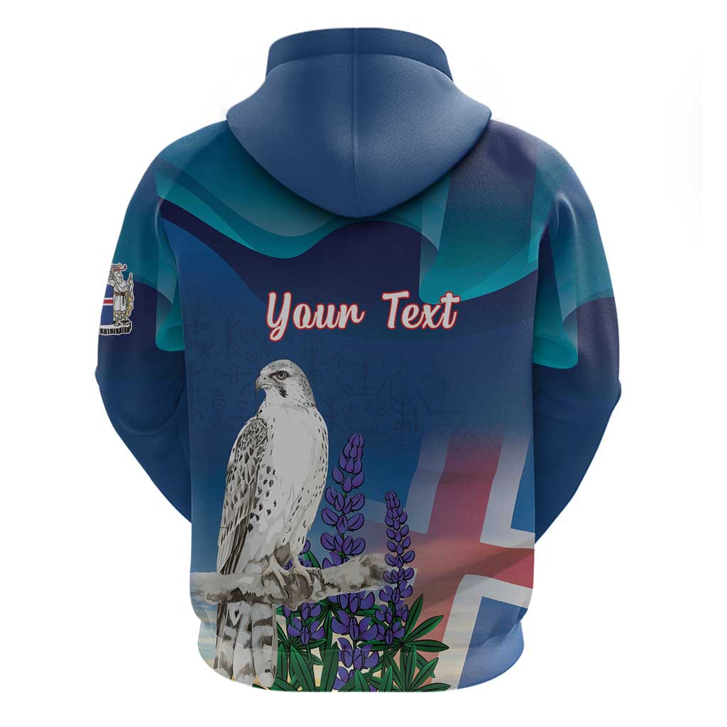 Personalized Iceland National Day Hoodie Gyrfalcon With Lupine Flower LT18