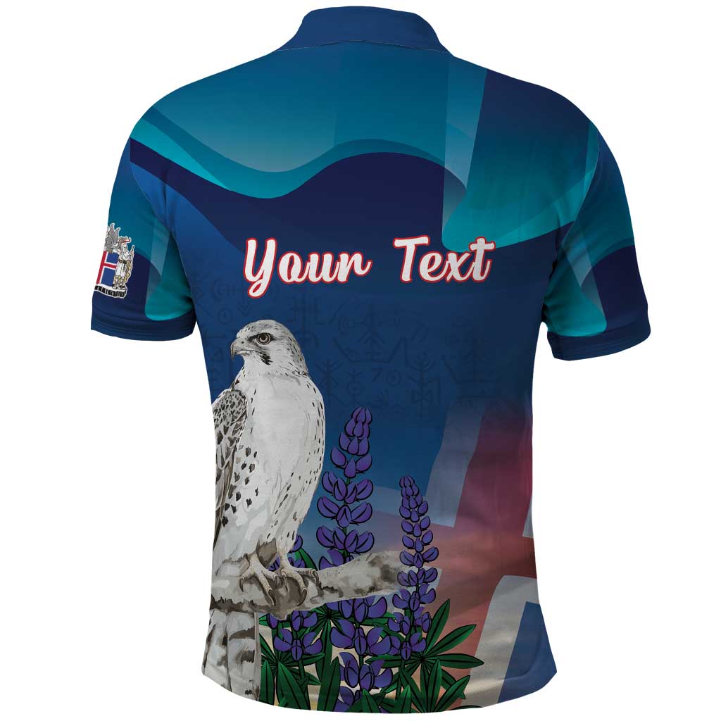 Personalized Iceland National Day Polo Shirt Gyrfalcon With Lupine Flower LT18