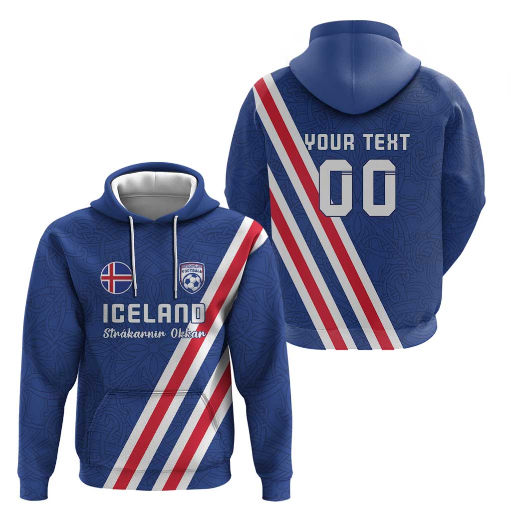 Custom Iceland Football Hoodie Strakarnir Okkar Celtic Pattern LT18