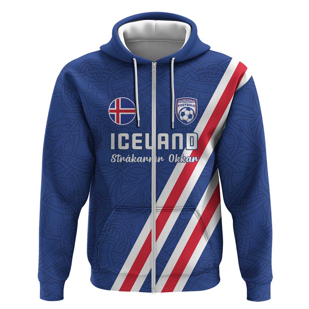 Custom Iceland Football Hoodie Strakarnir Okkar Celtic Pattern LT18