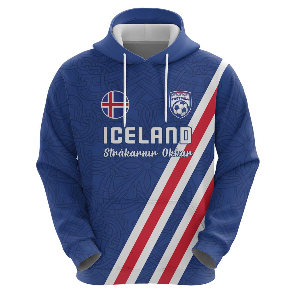 Custom Iceland Football Hoodie Strakarnir Okkar Celtic Pattern LT18