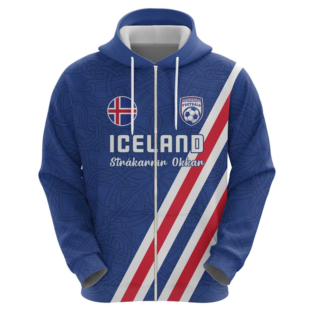 Custom Iceland Football Hoodie Strakarnir Okkar Celtic Pattern LT18