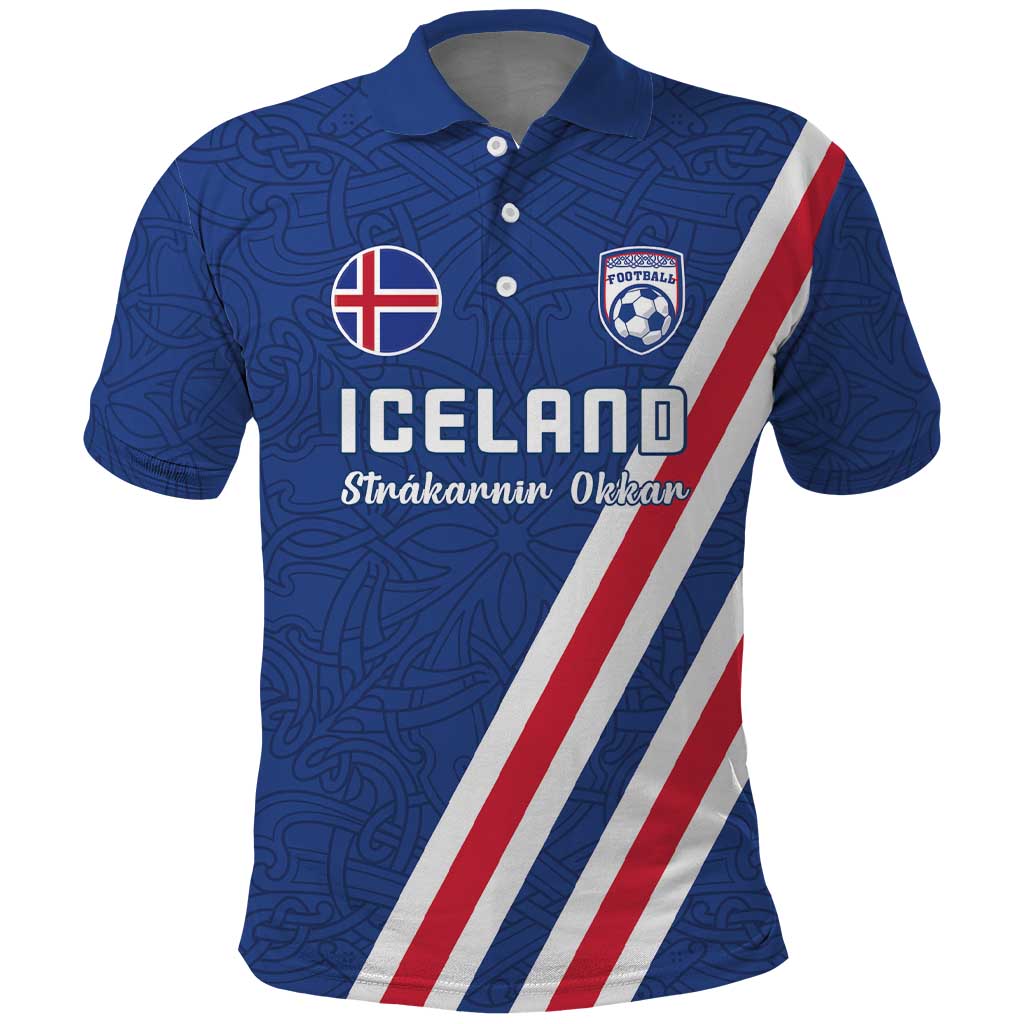 Custom Iceland Football Polo Shirt Strakarnir Okkar Celtic Pattern LT18
