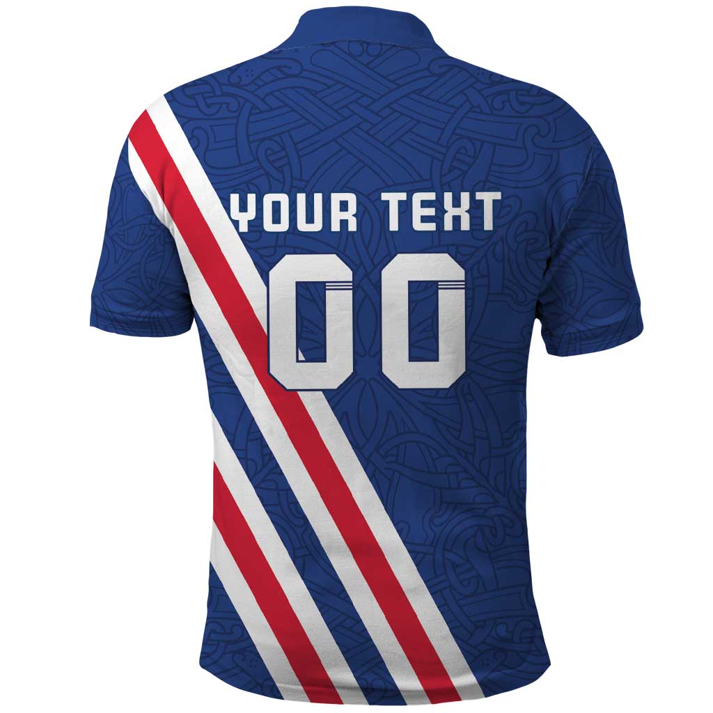 Custom Iceland Football Polo Shirt Strakarnir Okkar Celtic Pattern LT18