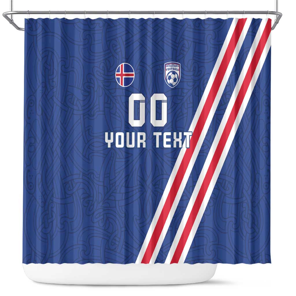 Custom Iceland Football Shower Curtain Strakarnir Okkar Celtic Pattern LT18