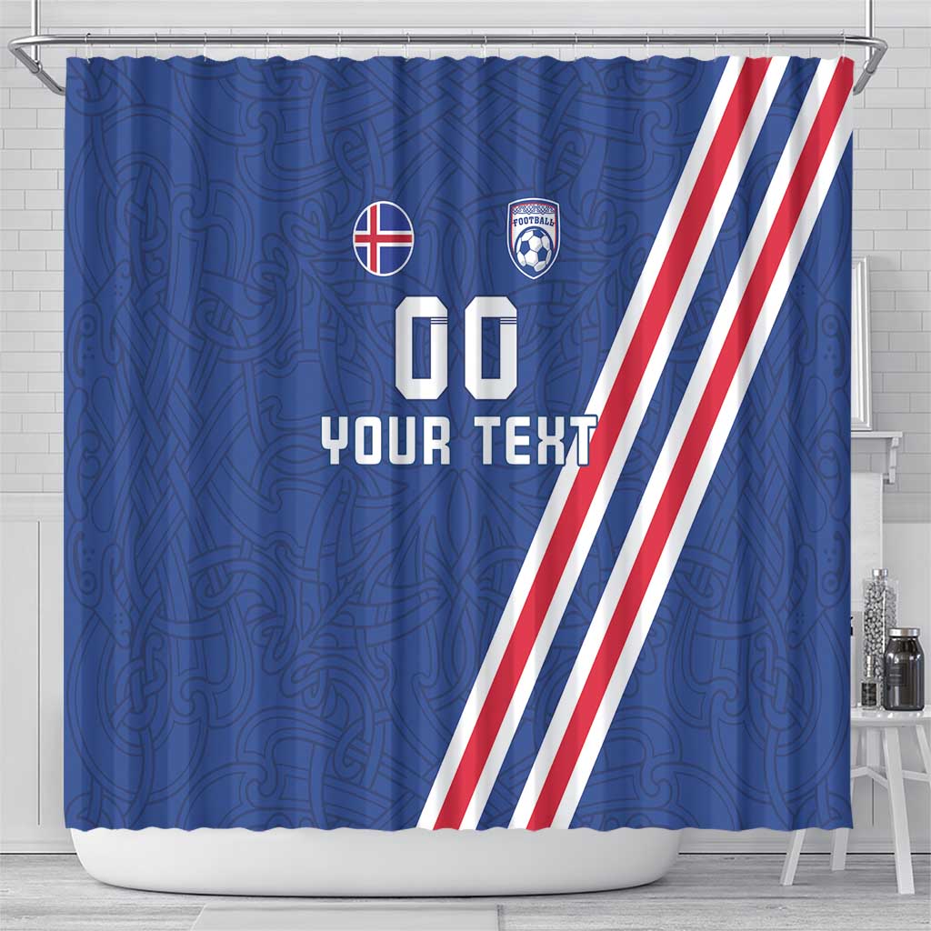 Custom Iceland Football Shower Curtain Strakarnir Okkar Celtic Pattern LT18