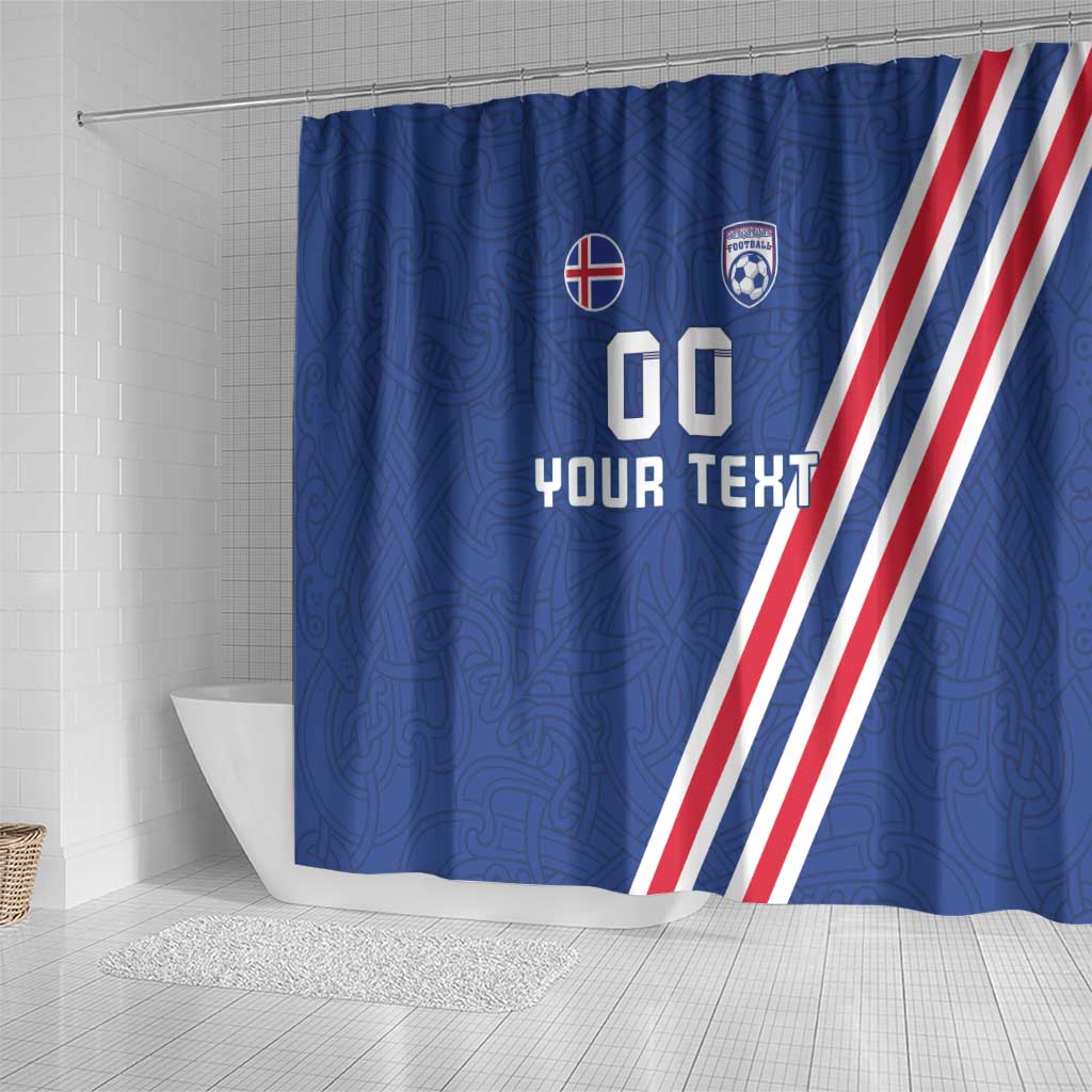Custom Iceland Football Shower Curtain Strakarnir Okkar Celtic Pattern LT18