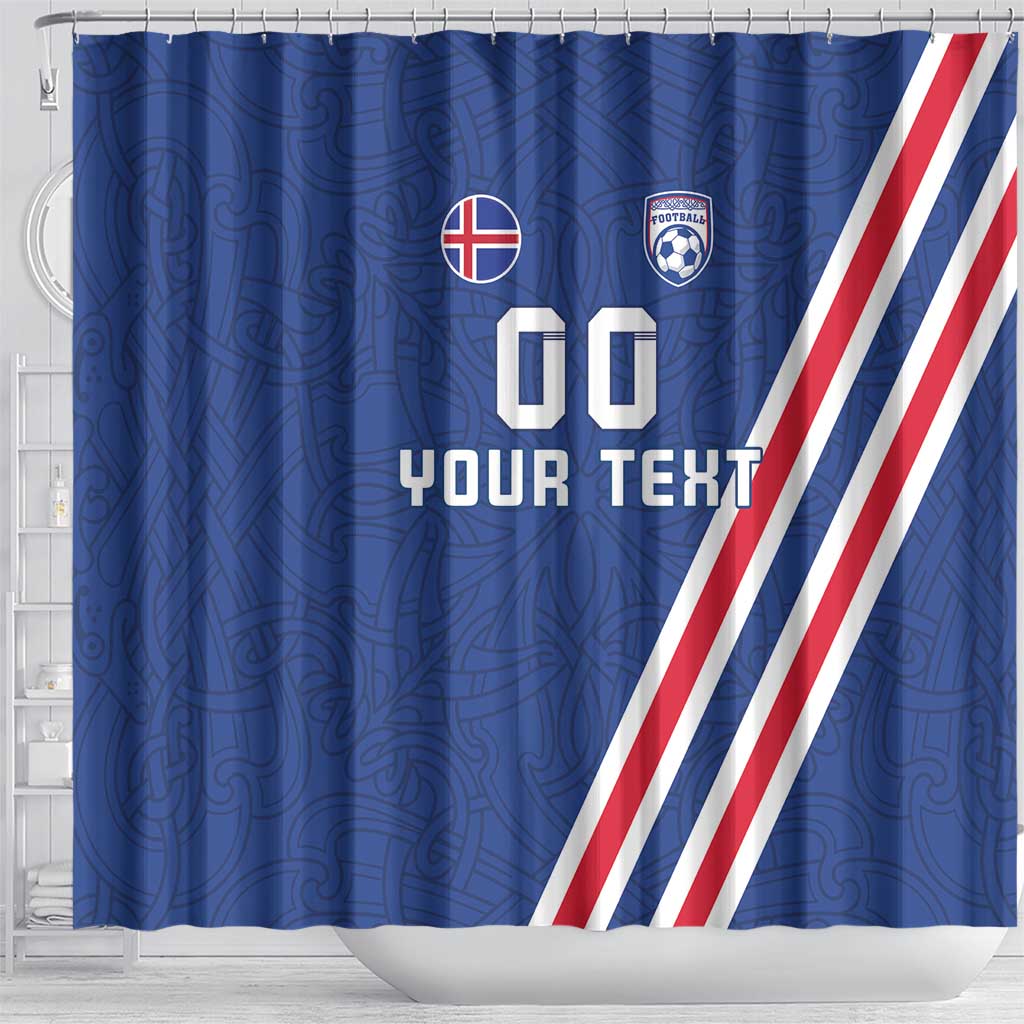 Custom Iceland Football Shower Curtain Strakarnir Okkar Celtic Pattern LT18