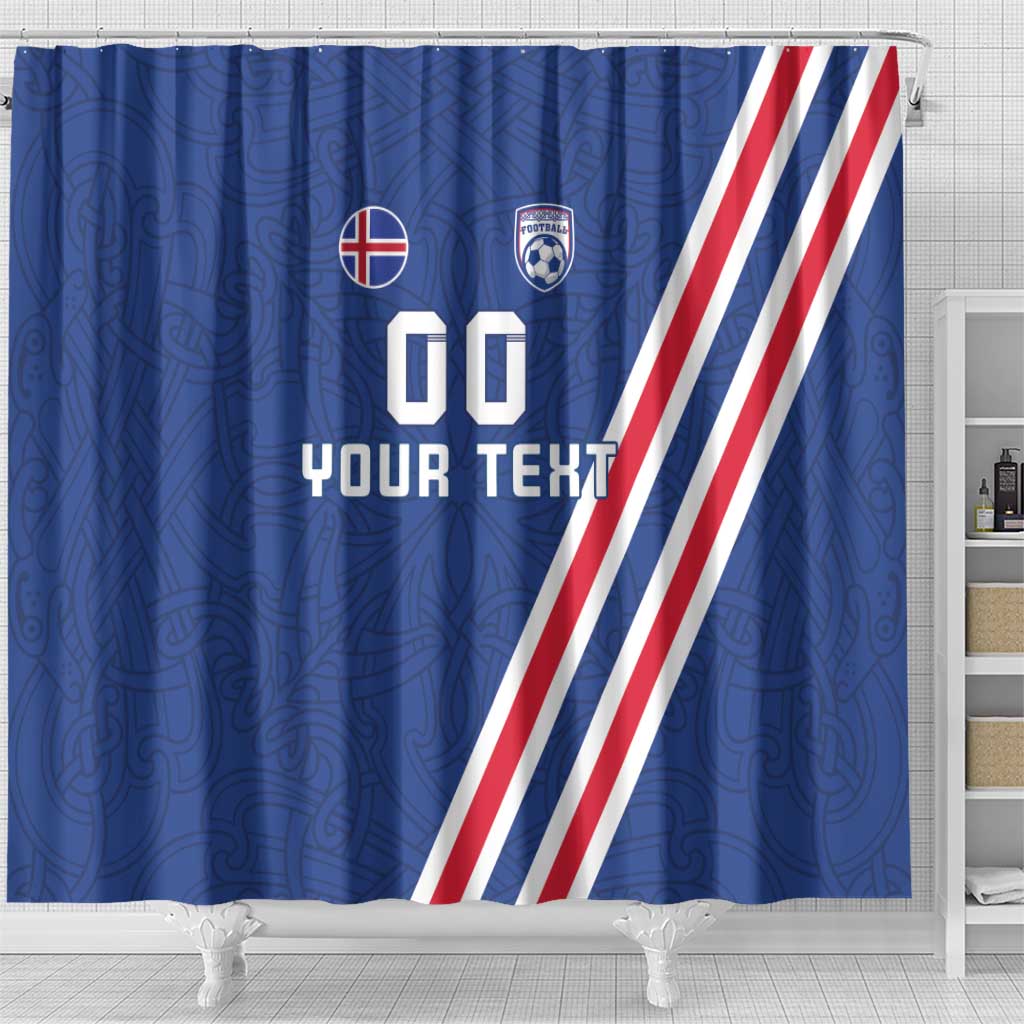 Custom Iceland Football Shower Curtain Strakarnir Okkar Celtic Pattern LT18