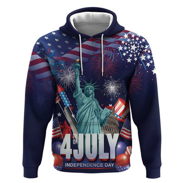 Personalized United States Independence Day Hoodie Statue of Liberty for 4th of July LT18