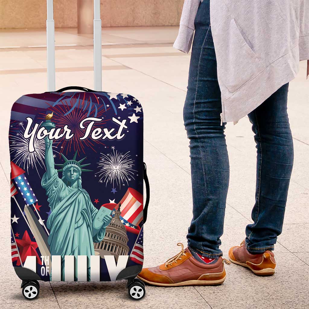 Personalized United States Independence Day Luggage Cover Statue of Liberty for 4th of July LT18