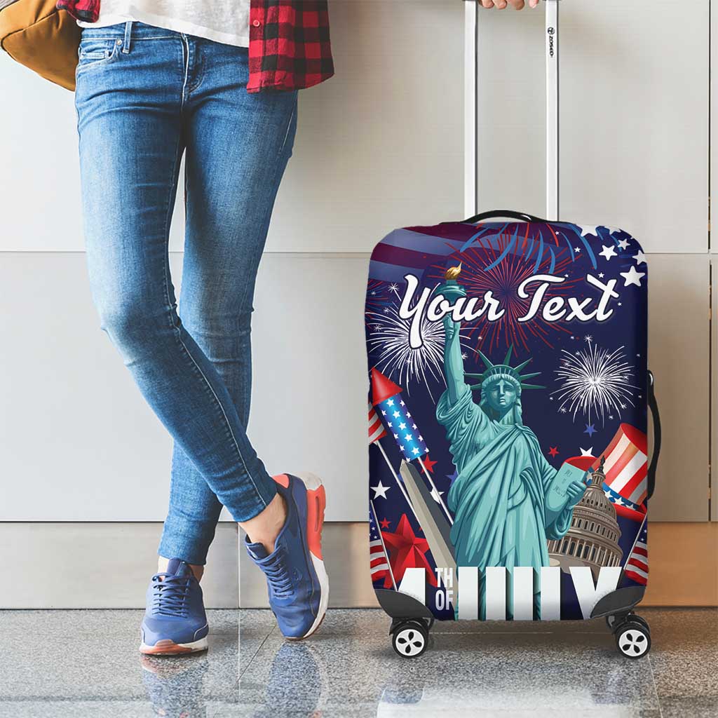 Personalized United States Independence Day Luggage Cover Statue of Liberty for 4th of July LT18