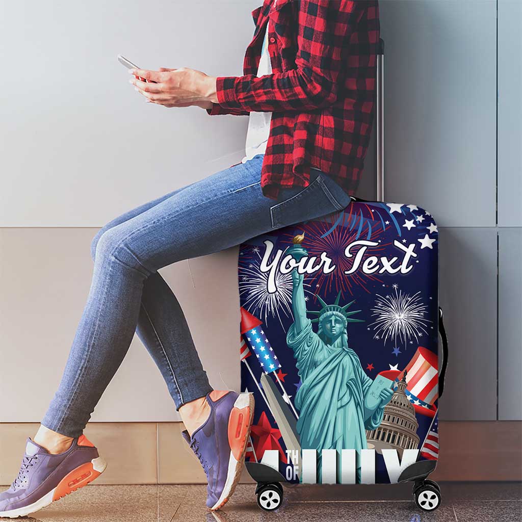 Personalized United States Independence Day Luggage Cover Statue of Liberty for 4th of July LT18