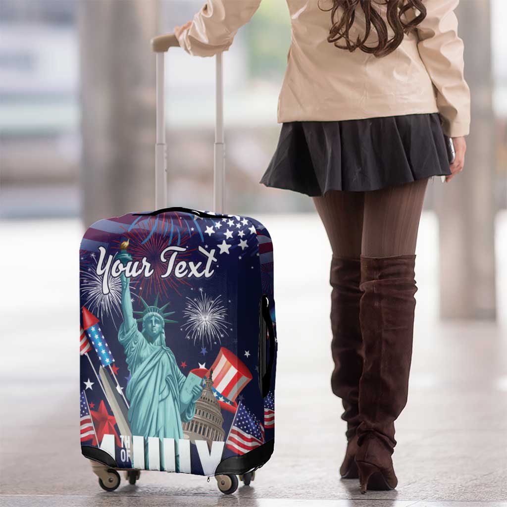 Personalized United States Independence Day Luggage Cover Statue of Liberty for 4th of July LT18