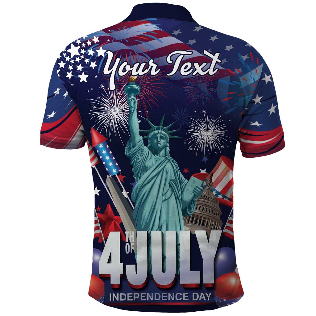 Personalized United States Independence Day Polo Shirt Statue of Liberty for 4th of July LT18