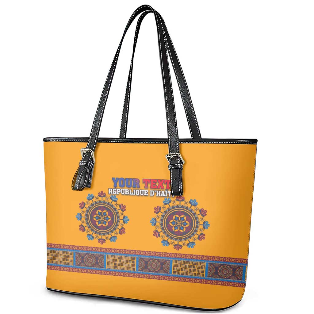 Personalized Haiti Dashiki Leather Tote Bag LT18